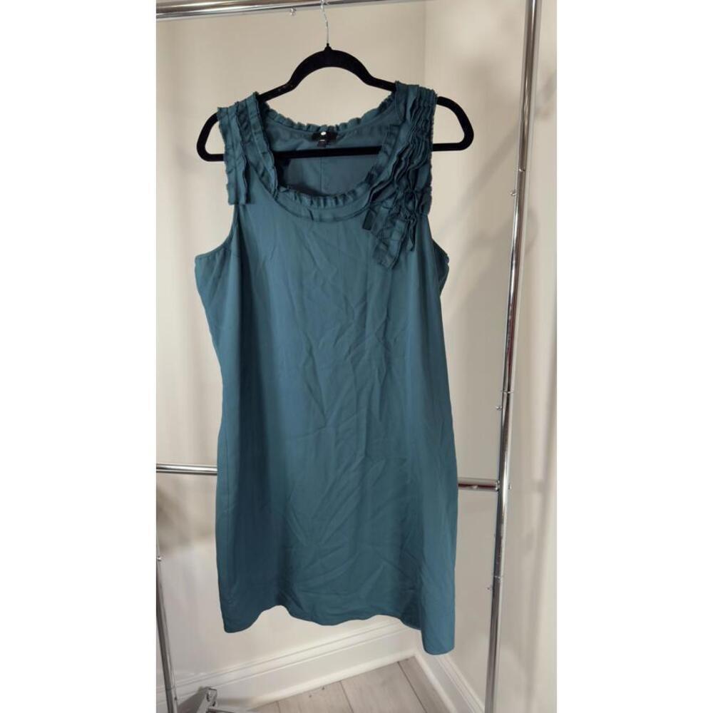 Banana Republic Teal Dress with Ruffle Details